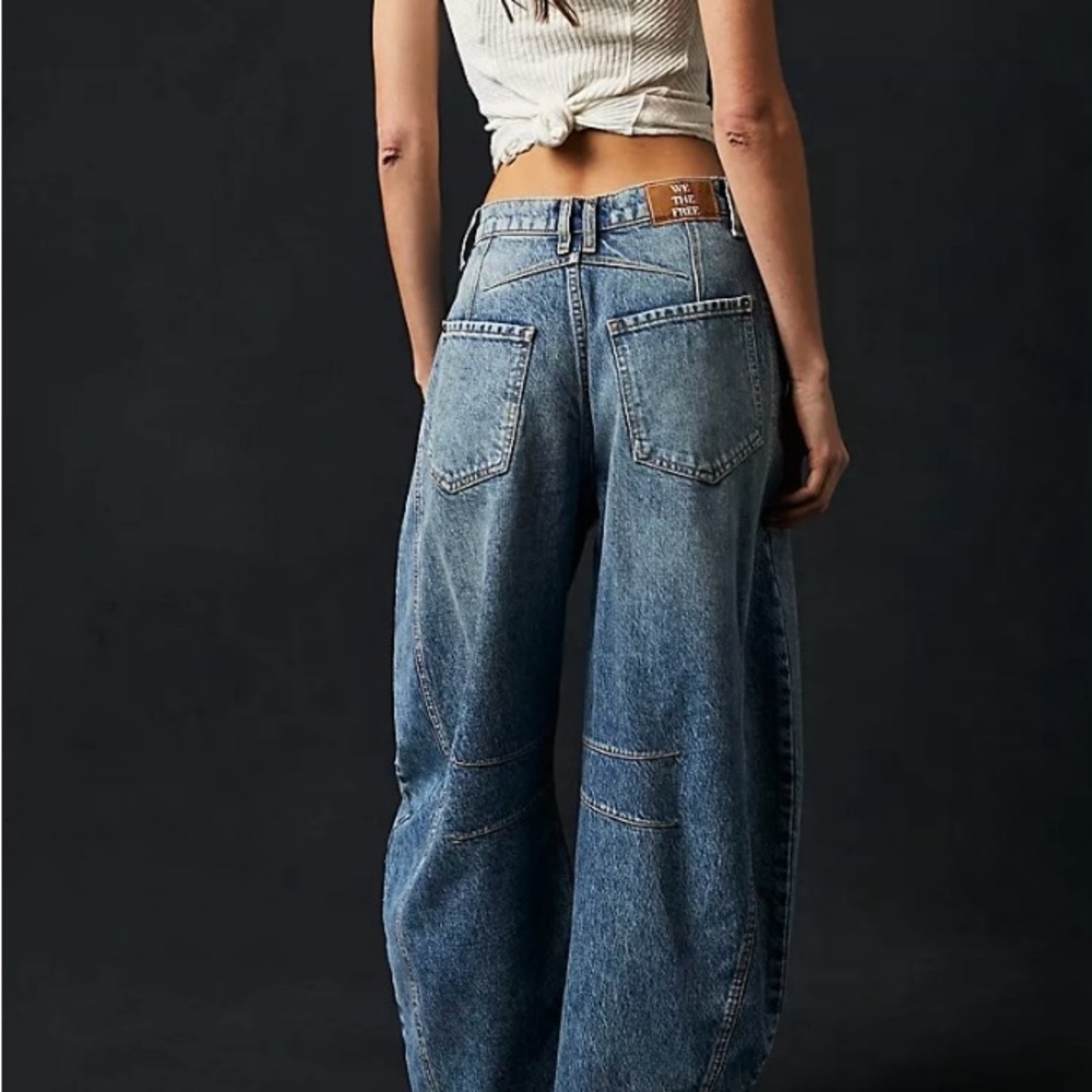 Free People Blue Wide Leg Jeans